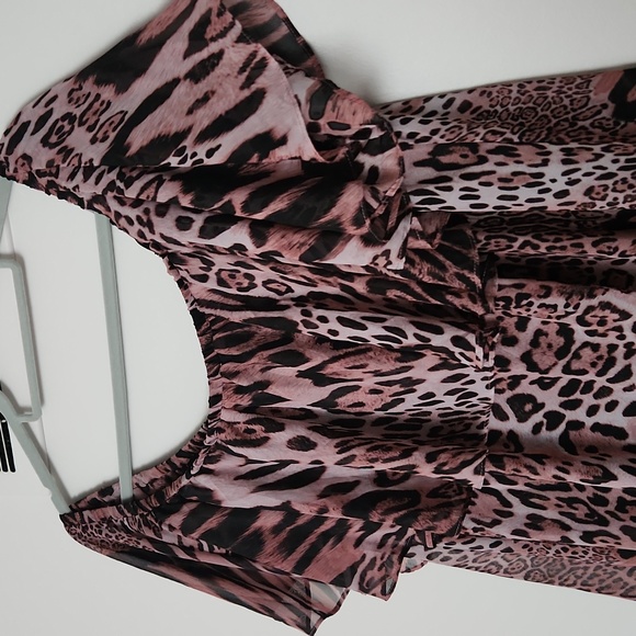 Jennifer Lopez 2x shift style off-the-shoulder Chiffon Dress - Picture 2 of 6